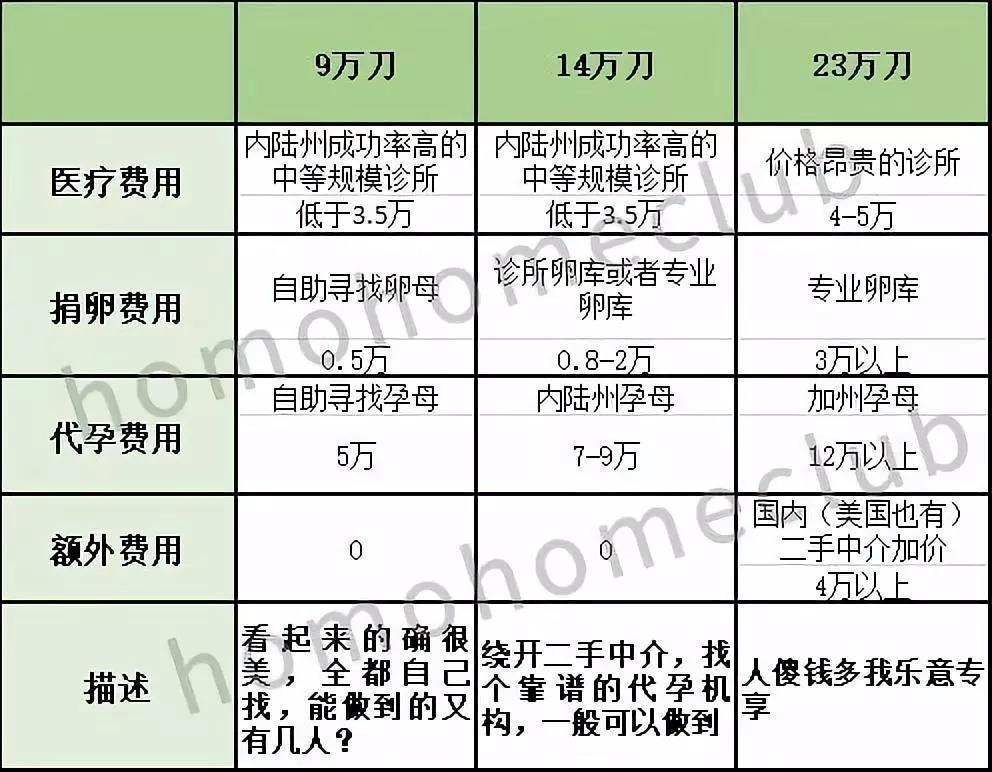 代孕花费用多少